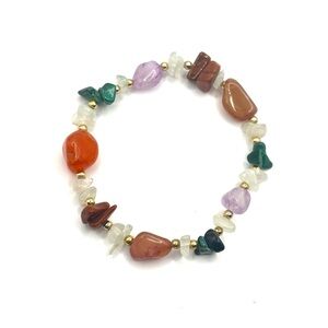 Multicolor Gemstone Beaded Stretch Bracelet